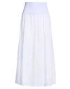 Ploumanac'h Woman Maxi Skirt Lilac Size L Cotton, Elastane, Linen In White
