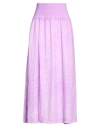 Ploumanac'h Woman Maxi Skirt Purple Size L Cotton, Elastane, Linen