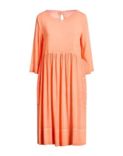 Ploumanac'h Woman Midi Dress Mandarin Size M Viscose, Polyester In Orange