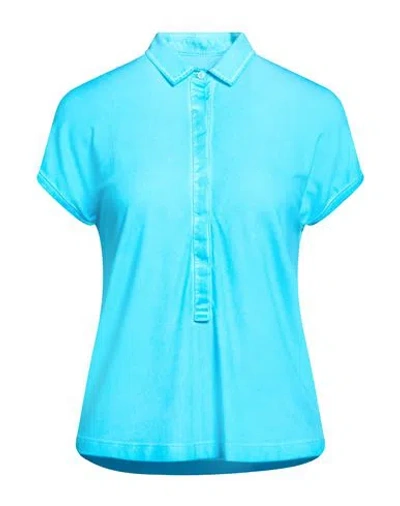 Ploumanac'h Woman Polo Shirt Azure Size Xs Viscose, Polyamide, Elastane In Blue