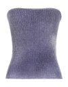 Ploumanac'h Woman Top Purple Size Onesize Alpaca Wool, Recycled Polyamide, Wool, Polyamide In Blue