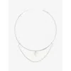 Plow Womens Fresh-water Pearl-charm Sterling-silver Choker In Silver