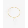 Plow Womens Swing Pearl 18ct Yellow-gold Plated Sterling-silver And Fresh-water Pearl Bracelet In Gold