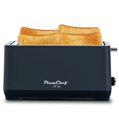 Plumchef 4-slice Toaster, Extra Wide Long Slot Toaster, 6 Browning Settings, Bagel/defrost/reheat Functions, 