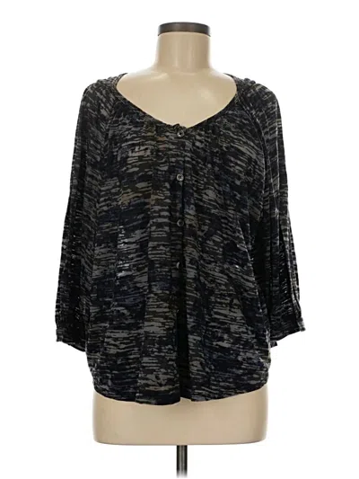 Pre-owned Plume And Thread 3/4 Sleeve Blouse In Black