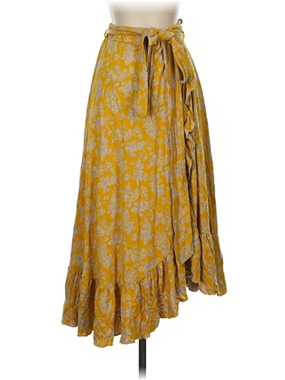 Plume And Thread Casual Skirt In Yellow