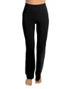Plush Fleece Lined Matte Flare Pants In Black