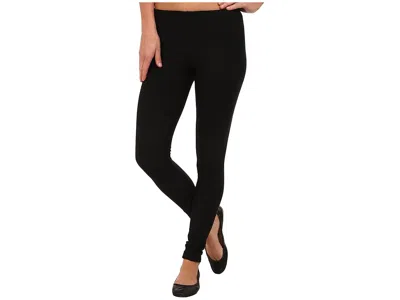 Plush Fleece-lined Cotton Legging In Black
