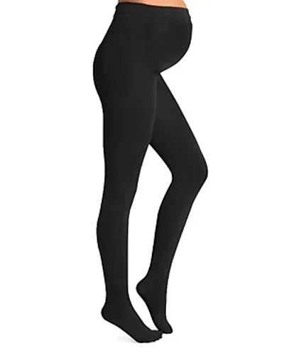Plush Maternity Fleece Lined Tights In Black