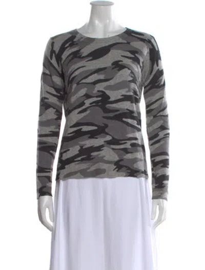 Pre-owned Ply Cashmere Cashmere Camouflage Print Sweater In Gray