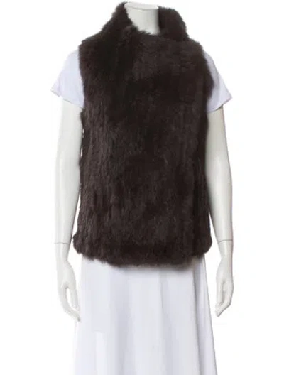 Pre-owned Ply Cashmere Cashmere Fur Jacket In Brown