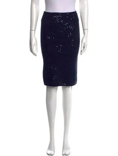 Pre-owned Ply Cashmere Cashmere Knee-length Skirt In Blue