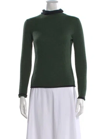 Pre-owned Ply Cashmere Cashmere Turtleneck Sweater In Green
