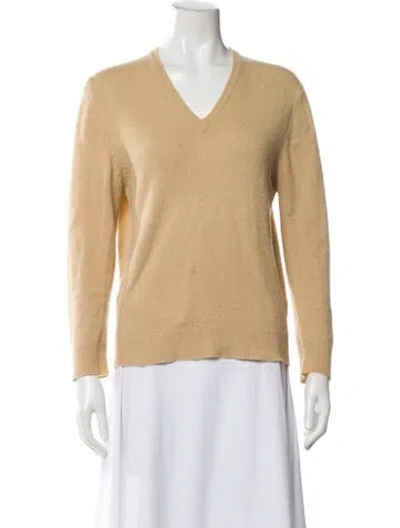 Pre-owned Ply Cashmere Cashmere V-neck Sweater In Neutral