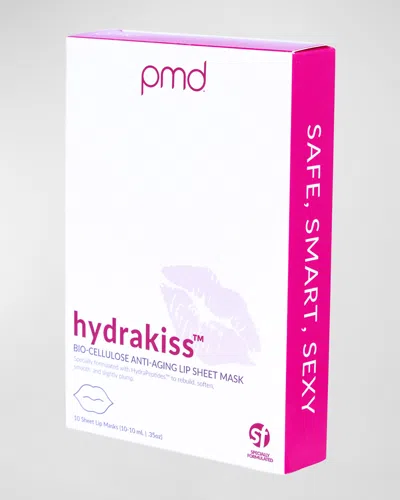 Pmd Beauty Hydrakiss Bio-cellulose Anti-aging Lip Sheet Masks, 10 Count In White