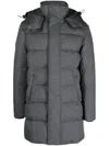 Pmd Quilted Padded Coat In Grey