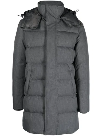 Pmd Quilted Padded Coat In Grey