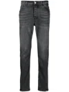 Pmd Raised-logo Washed-denim Jeans In Grey