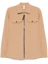 P.m.d.s Pmds Sand Beige Shirt With Two-way Zip And Flap Pockets In Beige