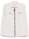 P.m.d.s Pmds Light Beige Shirt With Two-way Zip In White