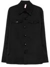 P.m.d.s Pmds Button-fastening Black Shirt Jacket With Flap Pockets In Black