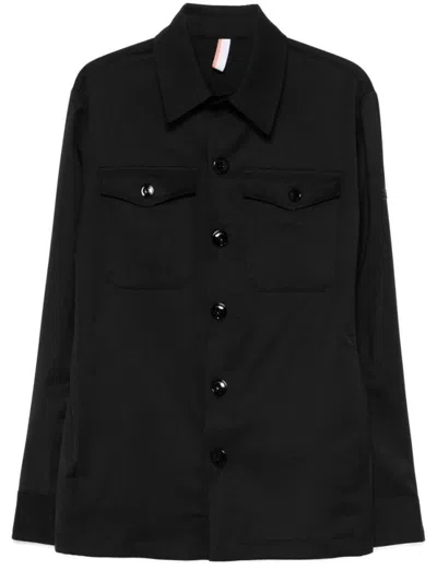 P.m.d.s Pmds Button-fastening Black Shirt Jacket With Flap Pockets