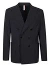 P.m.d.s Eritrea Double-breasted Jacket With Notch Lapel In Black