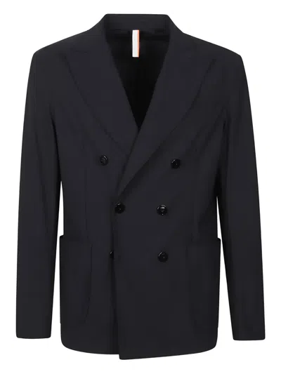 P.M.D.S DOUBLE-BREASTED PATCH-POCKET BLAZER