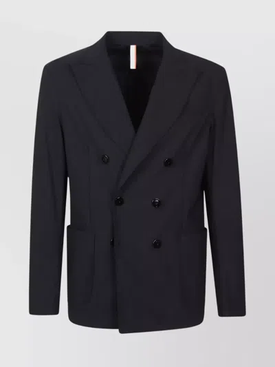 P.m.d.s Double-breasted Wool Blend Jacket In Blue