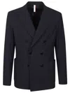 P.m.d.s Eritrea Double-breasted Jacket With Notch Lapel In Black