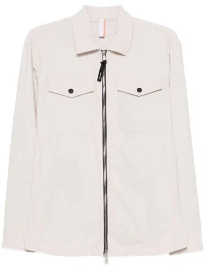 P.M.D.S LIGHT BEIGE SHIRT WITH TWO-WAY ZIP