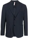 P.m.d.s Navy Blue Single Breasted Blazer In Navy Blue
