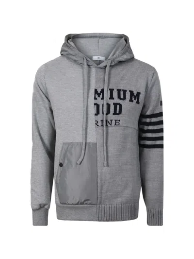 P.m.d.s Patchwork Hoodie In Gray