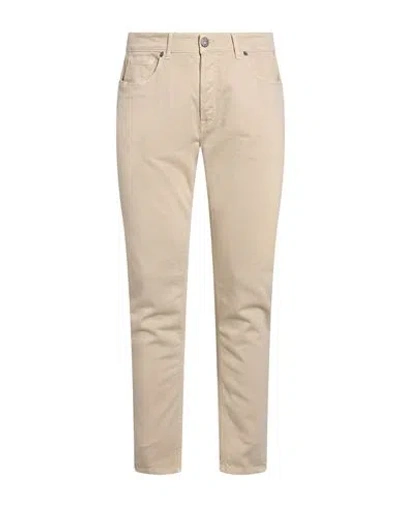 Pmds Premium Mood Denim Superior Man Jeans Beige Size 36 Cotton, Elastane In Gold