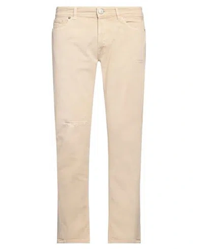 Pmds Premium Mood Denim Superior Man Pants Beige Size 33w-30l Cotton, Elastane