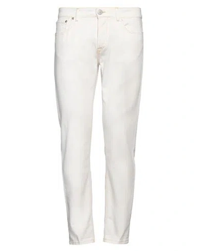 Pmds Premium Mood Denim Superior Man Pants Ivory Size 32 Cotton, Elastane In White