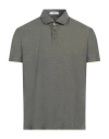 Pmds Premium Mood Denim Superior Man Polo Shirt Military Green Size L Polyamide, Polyester, Elastane In Gray