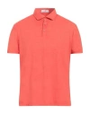 Pmds Premium Mood Denim Superior Man Polo Shirt Orange Size L Polyamide, Polyester, Elastane In Red