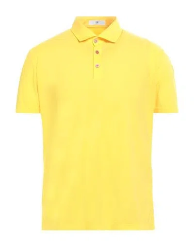 Pmds Premium Mood Denim Superior Man Polo Shirt Yellow Size L Polyamide, Polyester, Elastane