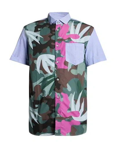 Pmds Premium Mood Denim Superior Man Shirt Military Green Size S Cotton In Blue