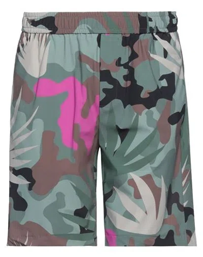 Pmds Premium Mood Denim Superior Man Shorts & Bermuda Shorts Military Green Size 33 Polyamide, Elast