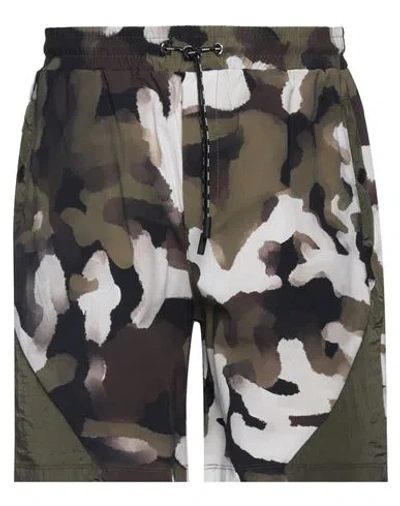 Pmds Premium Mood Denim Superior Man Shorts & Bermuda Shorts Military Green Size Xxl Polyamide, Elas