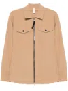 P.m.d.s Pmds Sand Beige Shirt With Two-way Zip And Flap Pockets In Neutral