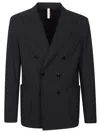 P.m.d.s Eritrea Double-breasted Jacket With Notch Lapel In Black