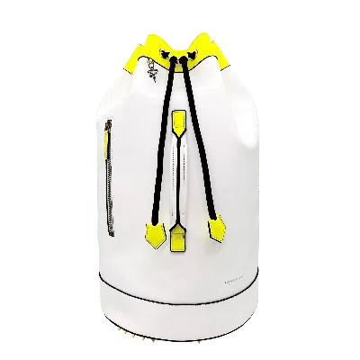 Pmpny - Pimpinicchio New York Men's White / Yellow 88g Bucket Backpack In White & Yellow In Multi