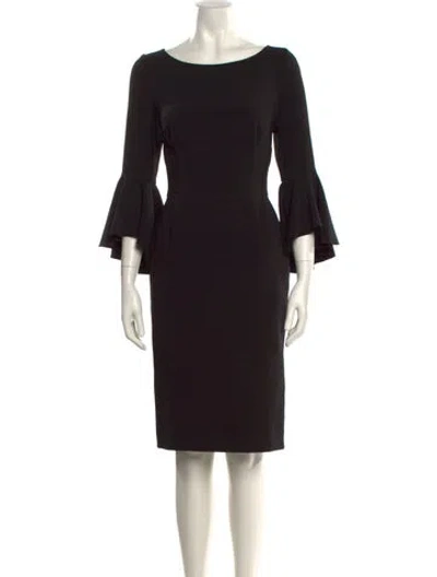 Pre-owned Pnina Tornai Bateau Neckline Knee-length Dress In Black