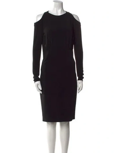 Pre-owned Pnina Tornai Crew Neck Knee-length Dress In Black