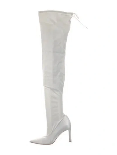 Pre-owned Pnina Tornai Crystal Embellishments Boots In White