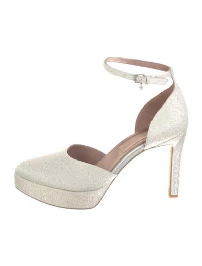 Pre-owned Pnina Tornai Crystal Embellishments Sandals W/ Tags In White