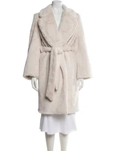 Pre-owned Pnina Tornai Faux Fur Faux Fur Coat In Neutral